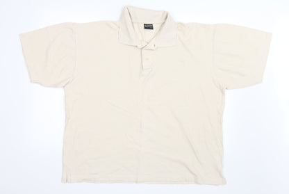 Front view of Academy men’s ivory polo, size 2XL
