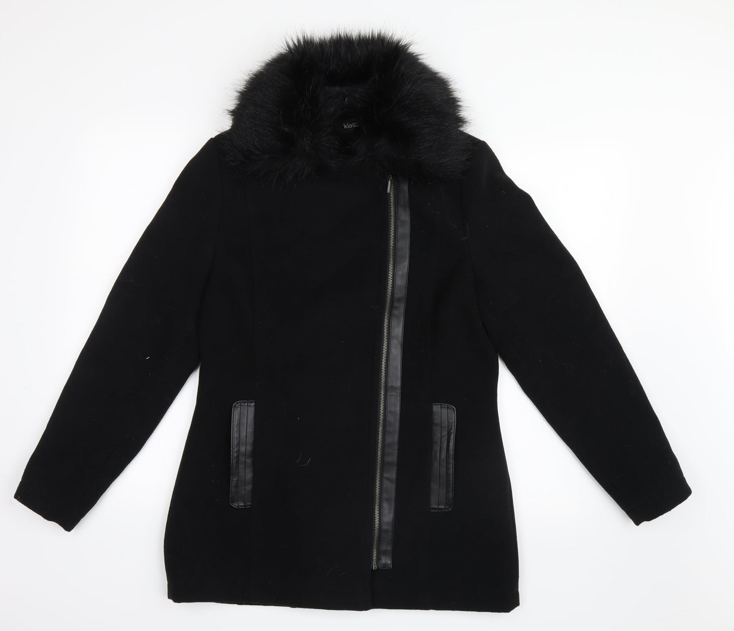 Klass Womens Black   Pea Coat Coat Size 10