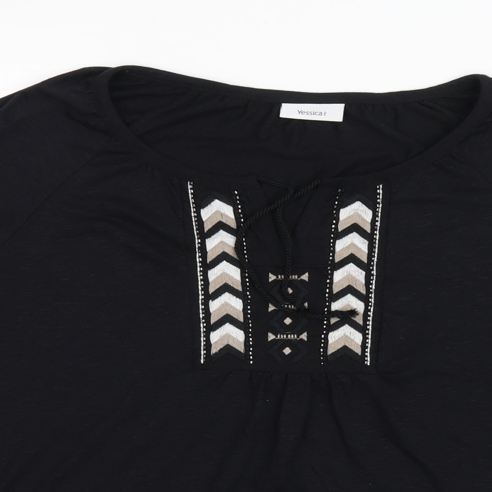 Yessica Womens Black   Basic Blouse Size XL