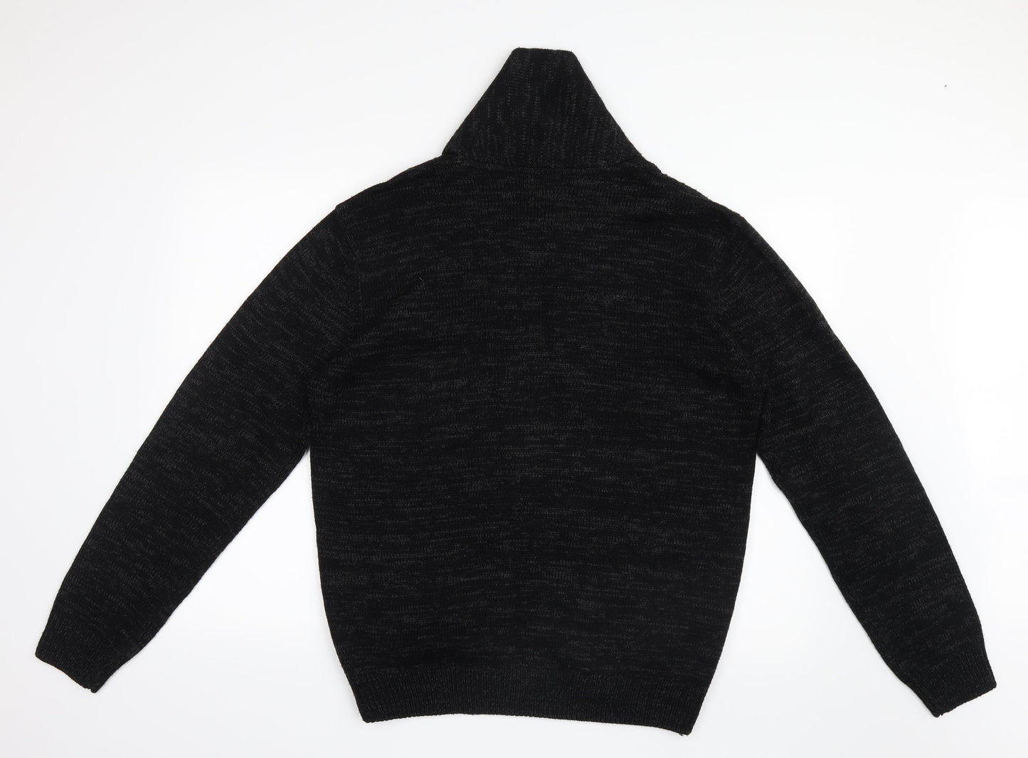 Peacocks Mens Black  Knit Jacket Coatigan Size L