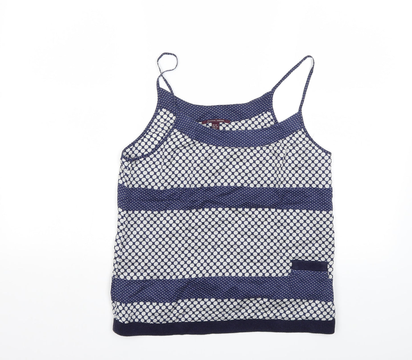 TAM TAM Womens Blue Striped  Basic Tank Size 10
