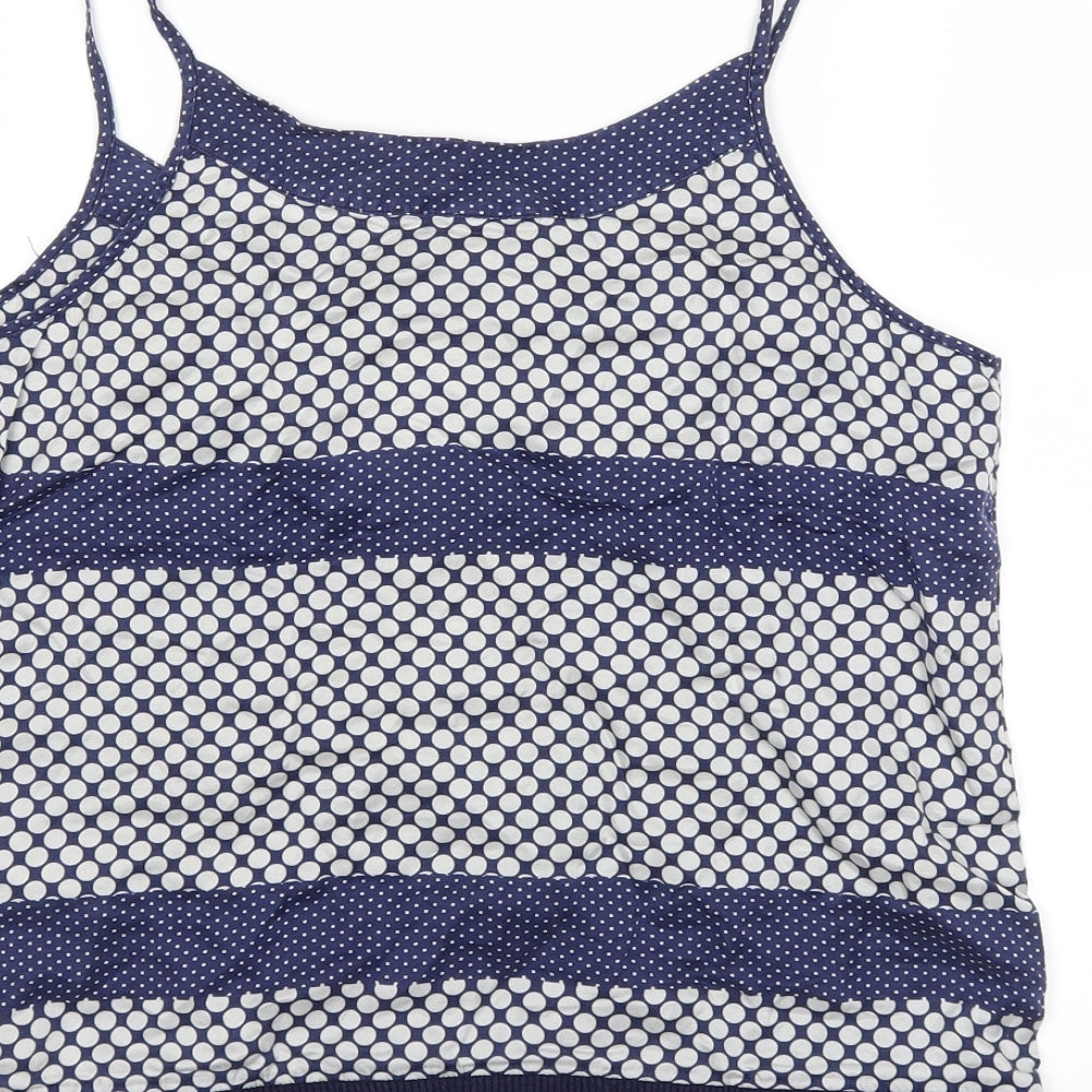 TAM TAM Womens Blue Striped  Basic Tank Size 10