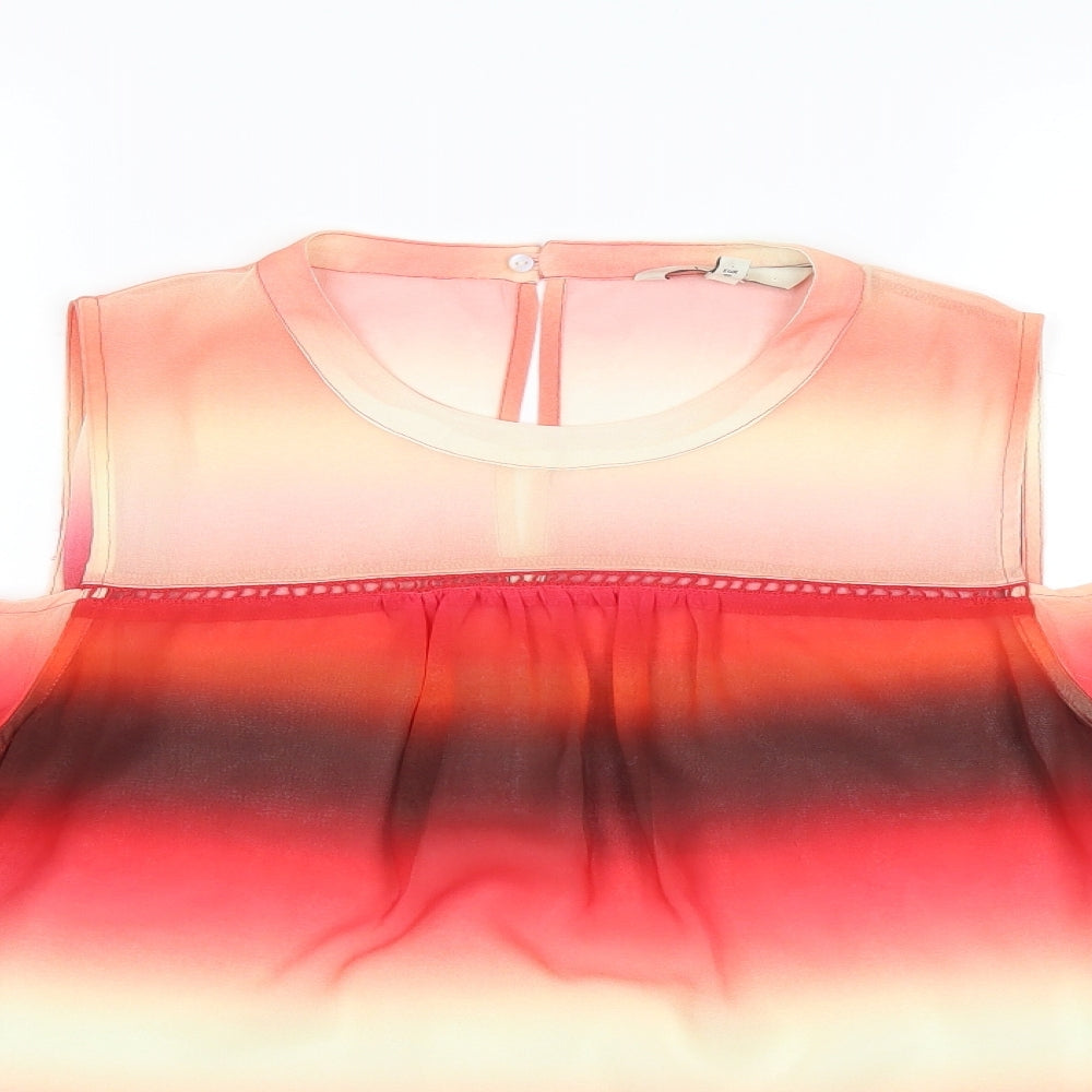 NEXT Womens Red Striped  Basic Blouse Size 12