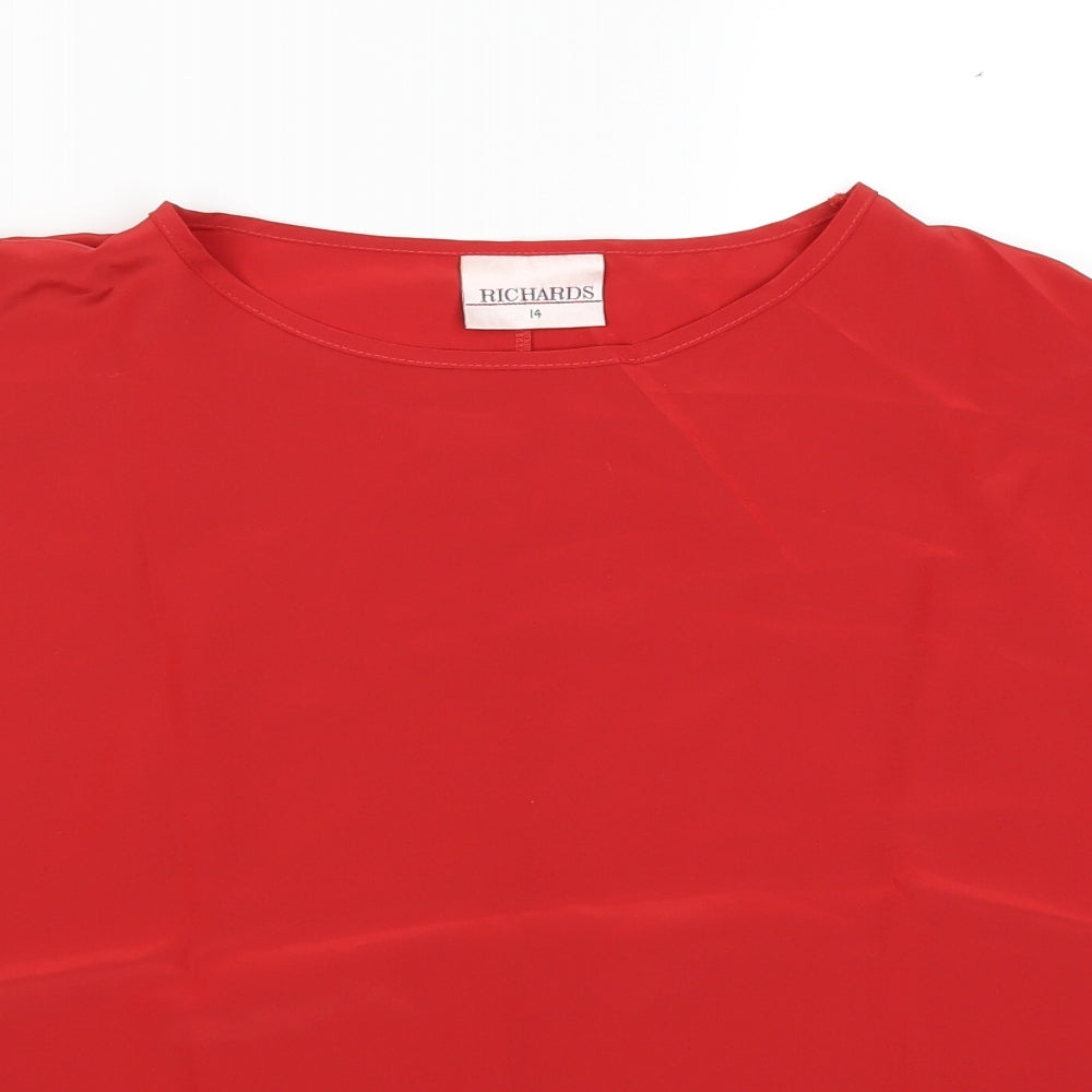 Richards Womens Red   Basic T-Shirt Size 14