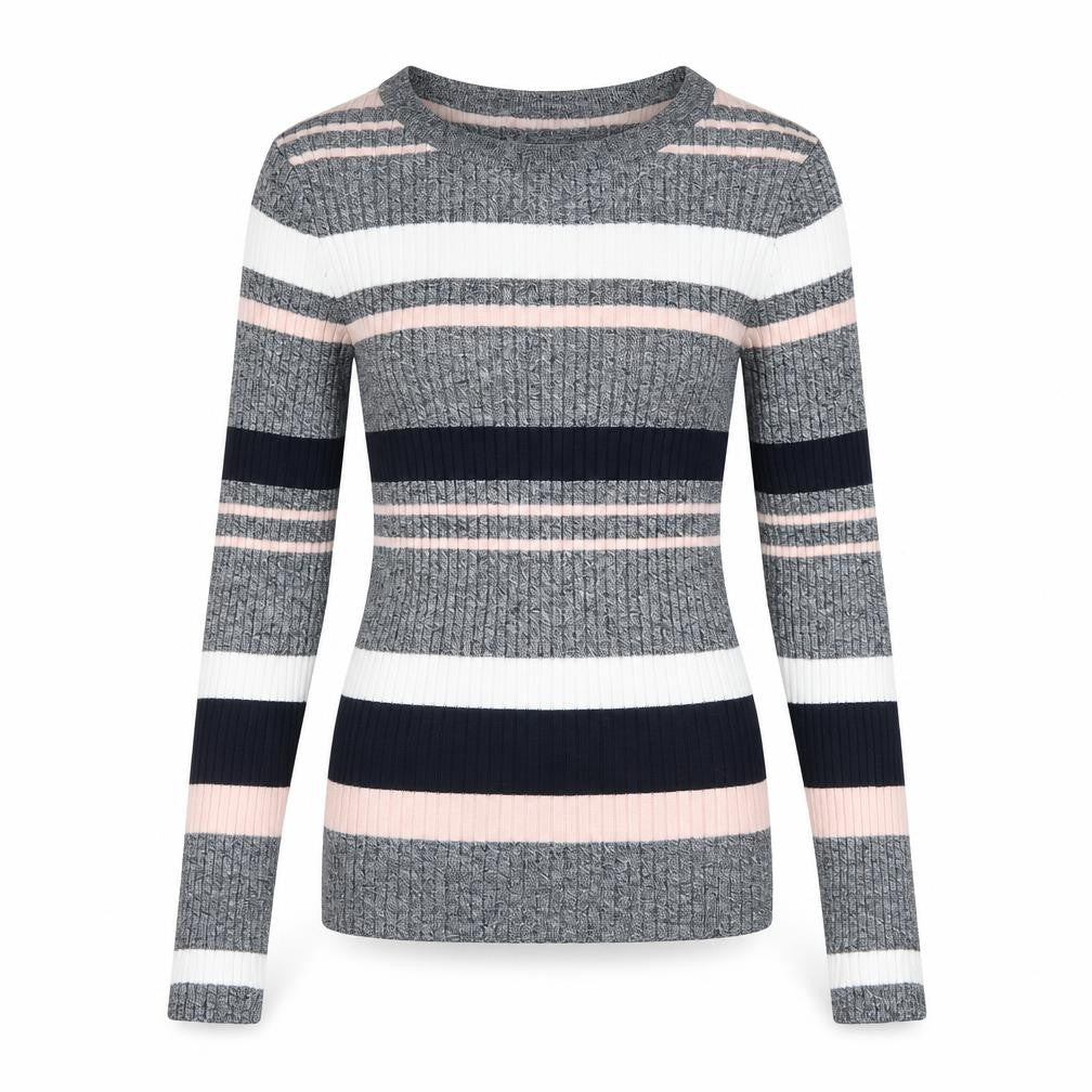 H&M Womens Grey Striped Knit Pullover Jumper Size XS