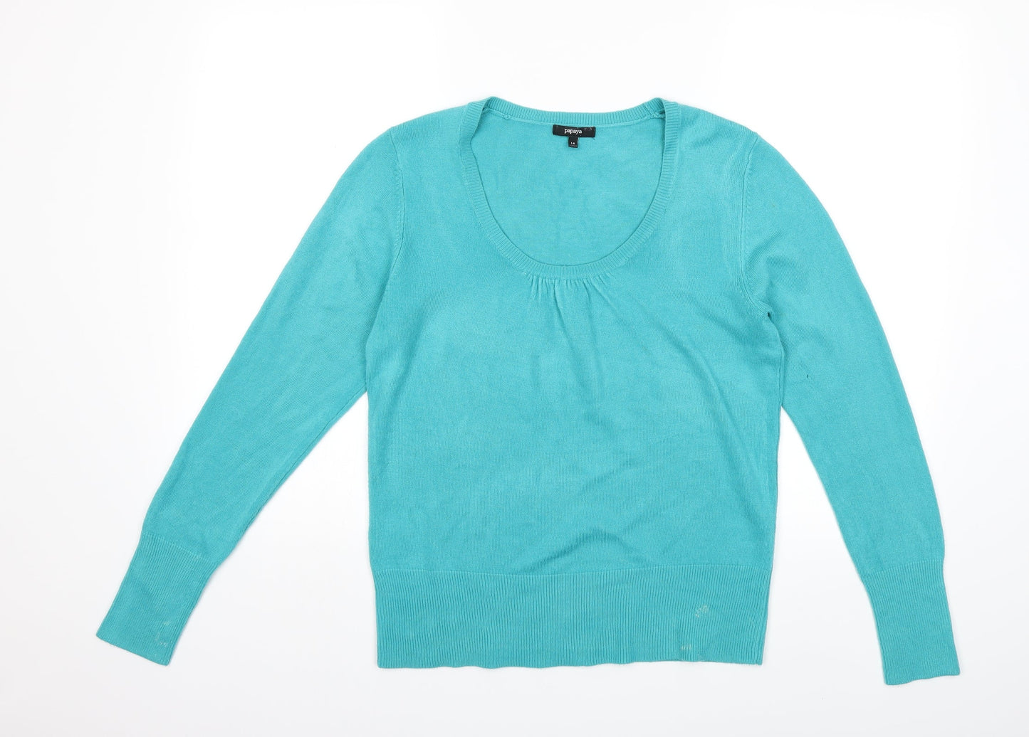 Papaya Womens Blue  Knit Pullover Jumper Size 14