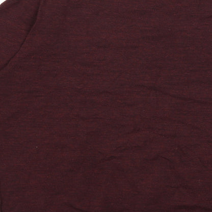 Brand and care label for Next men’s red knit jumper, size S