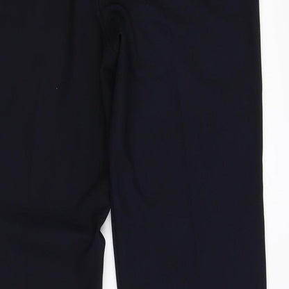 Brand and care label for Bonmarché women’s blue trousers, size UK 12, 34-inch leg