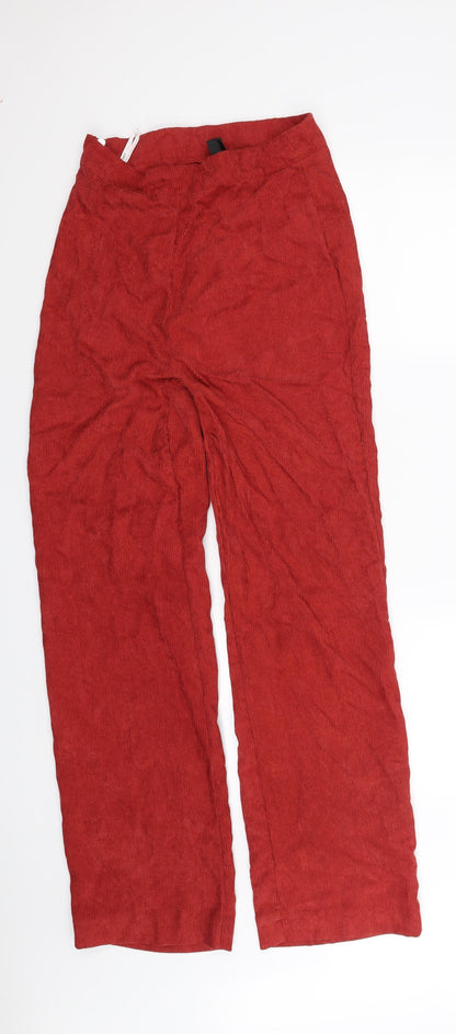 Additional front view of SHEIN women’s red trousers, size S, 29-inch leg