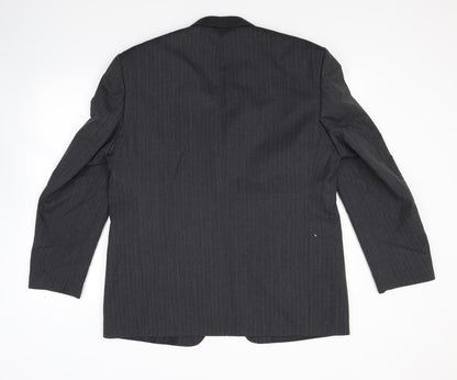Preloved Armando Mens Grey Striped  Jacket Blazer Size 42 - Back