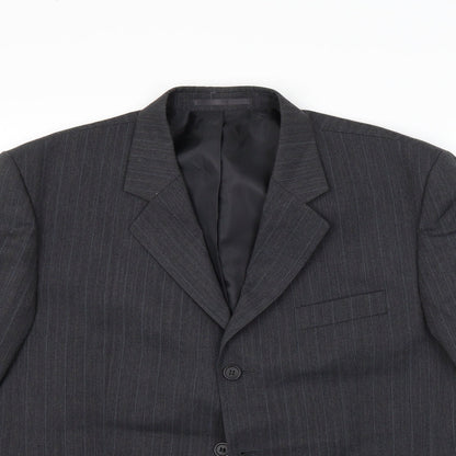 Preloved Armando Mens Grey Striped  Jacket Blazer Size 42 - Detail