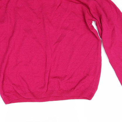 Brand and care label for wem women’s red jumper, size M