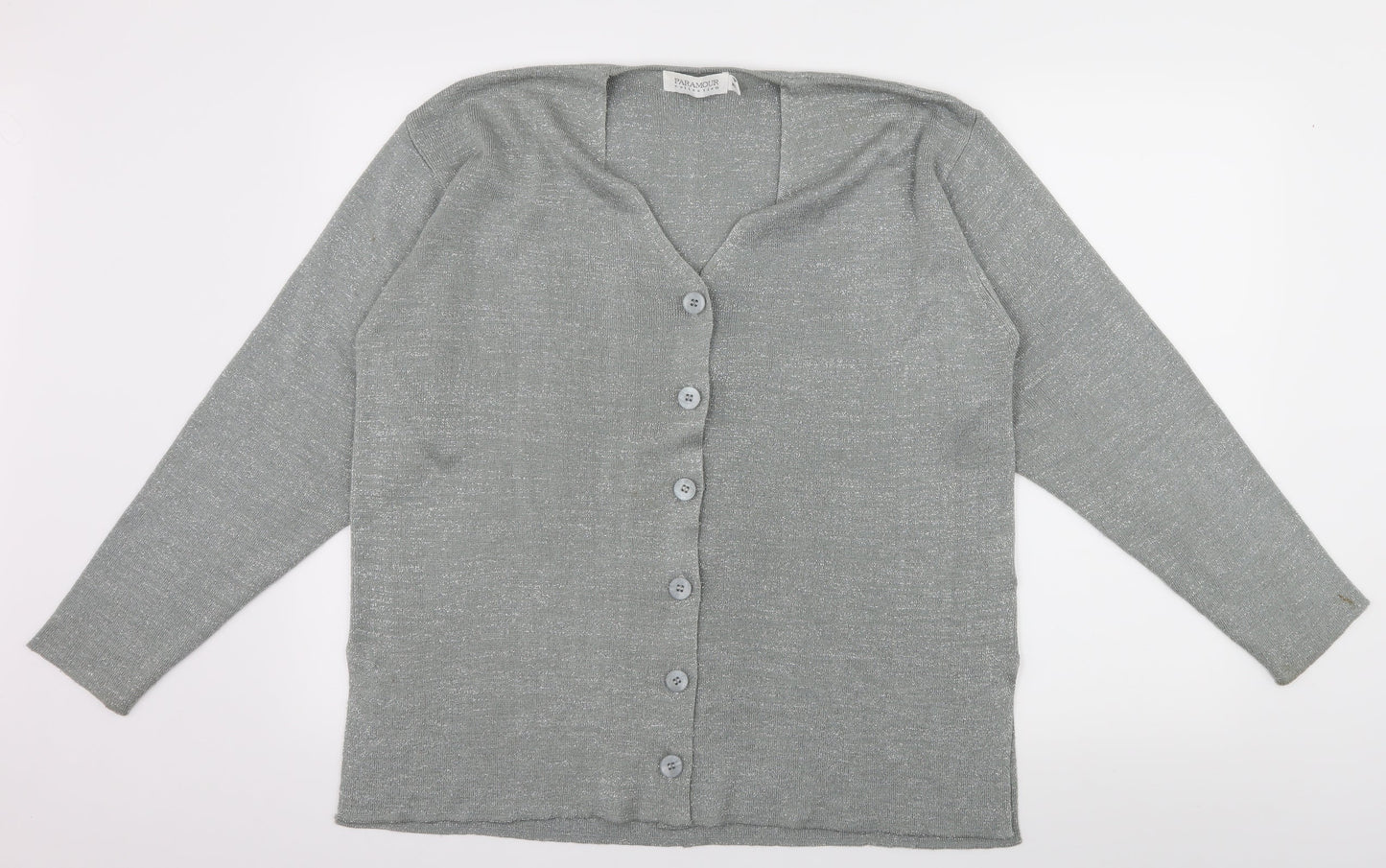 Paramour Womens Grey  Knit Cardigan Jumper Size M
