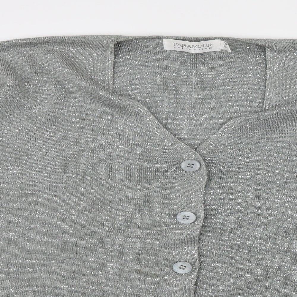 Paramour Womens Grey  Knit Cardigan Jumper Size M