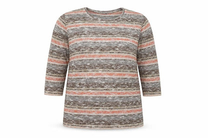 EWM Womens Orange Striped  Pullover Jumper Size 18