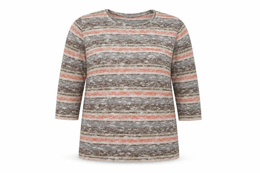 EWM Womens Orange Striped  Pullover Jumper Size 18