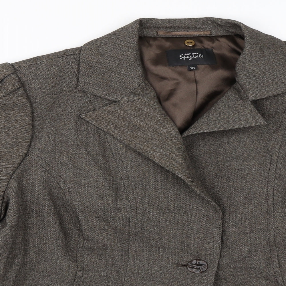 Per Una Womens Brown   Jacket Blazer Size 10