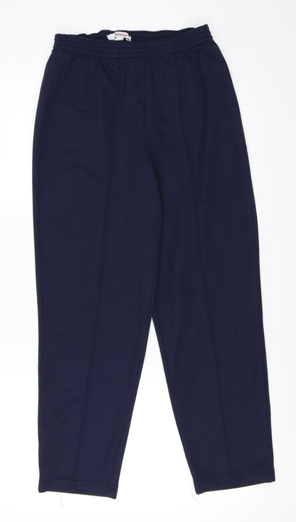 Additional front view of Slimma women’s blue trousers, size UK 10, 24-inch leg