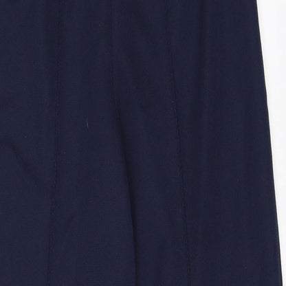 Close-up detail of Slimma women’s blue trousers, size UK 10, 24-inch leg
