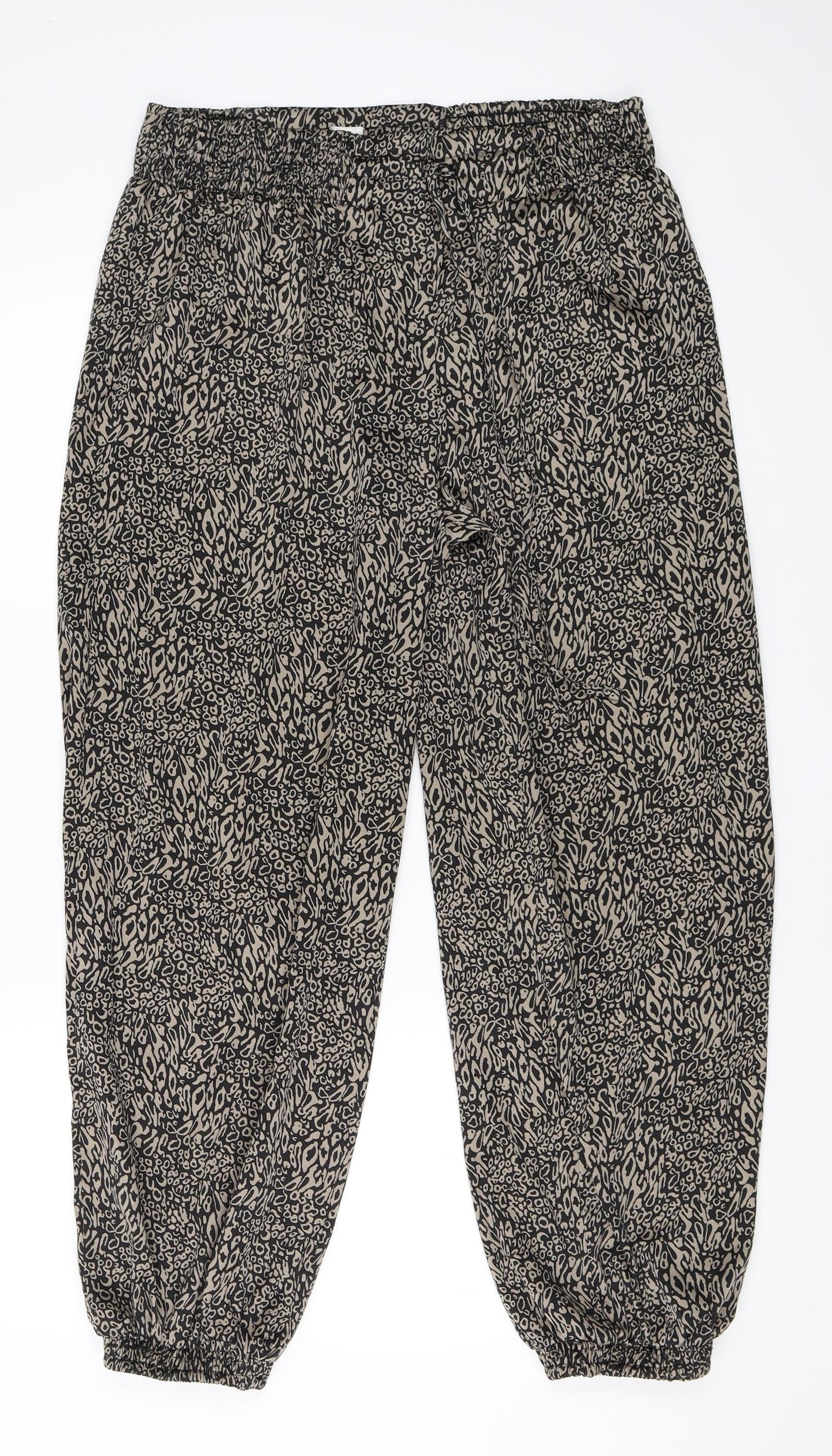 Villa Womens Beige Animal Print  Jogger Trousers Size M L26 in