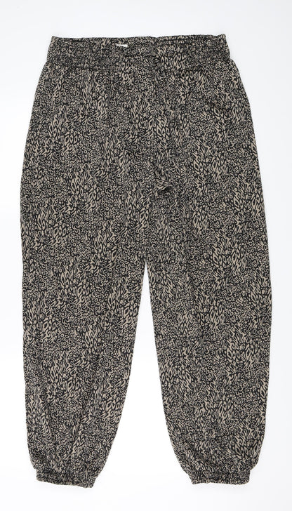 Villa Womens Beige Animal Print  Jogger Trousers Size M L26 in