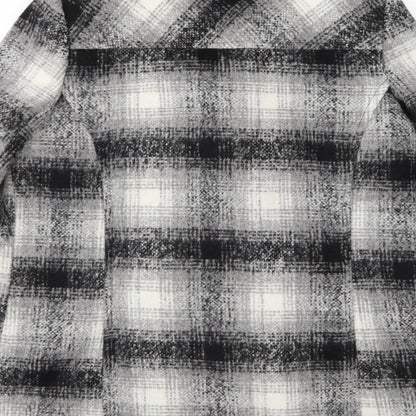 M&Co Womens Grey Striped  Overcoat Coat Size 12