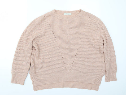 Peacocks Womens Pink   Pullover Jumper Size L