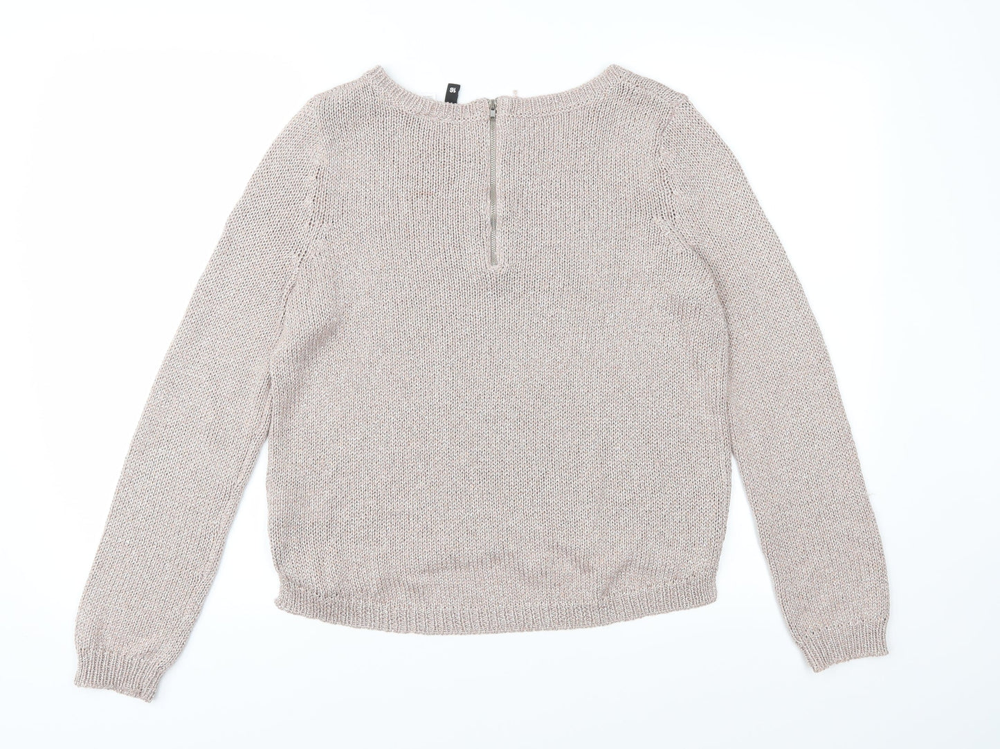 Divided Womens Pink  Knit Pullover Jumper Size 16