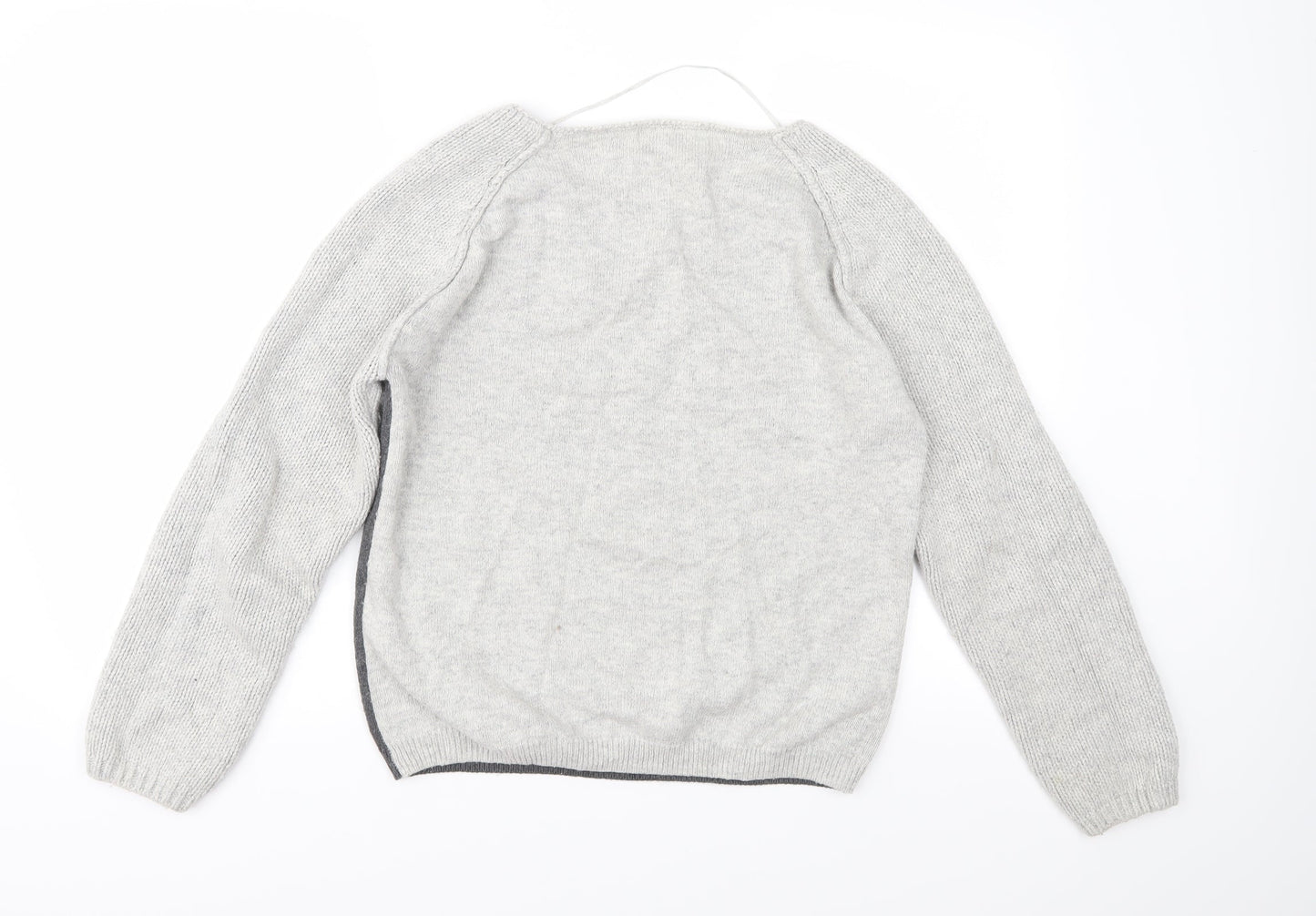 NEXT Womens Grey Geometric Knit Pullover Jumper Size 14