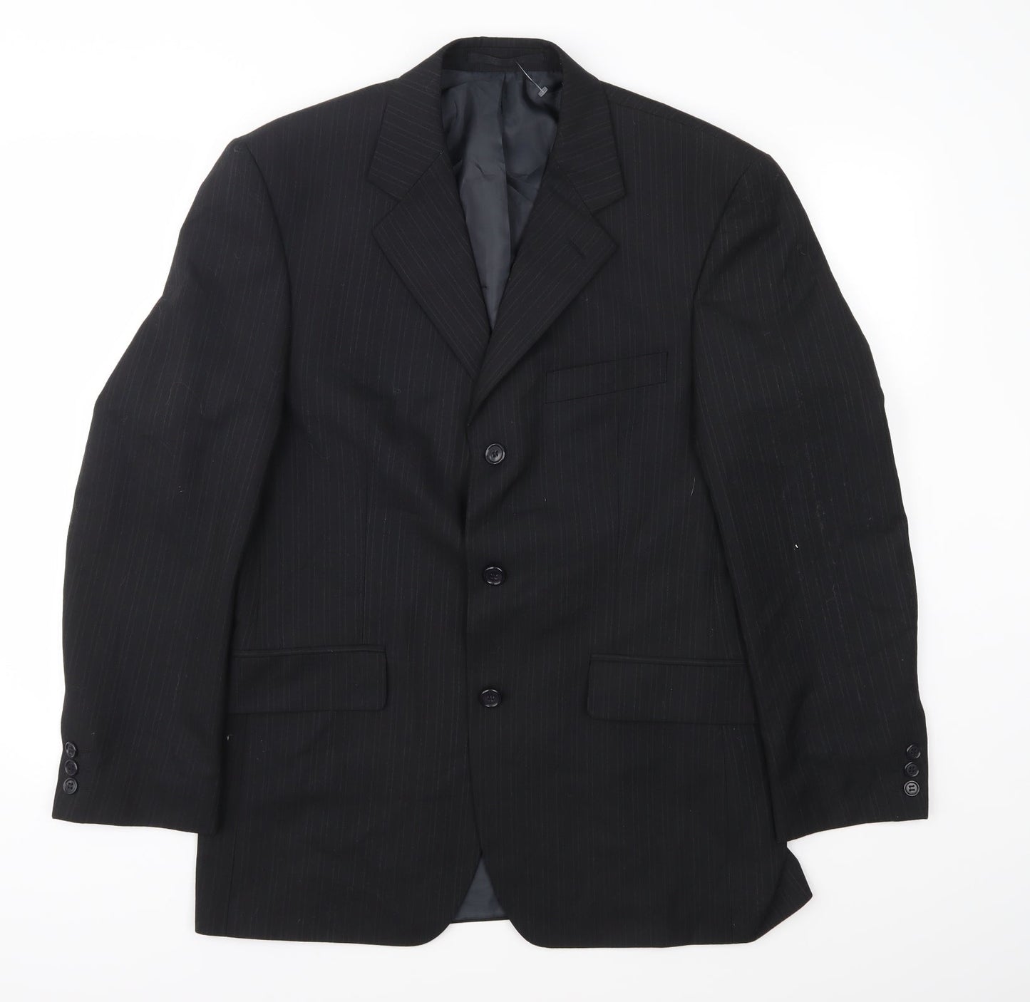 Pinstripe Mens Grey Striped  Jacket Suit Jacket Size 40