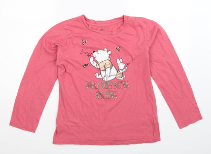 Front view of Disney women’s pink basic t-shirt, size UK 8