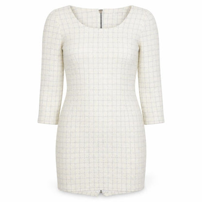 Ye Ye Womens White Check  Bodycon  Size S