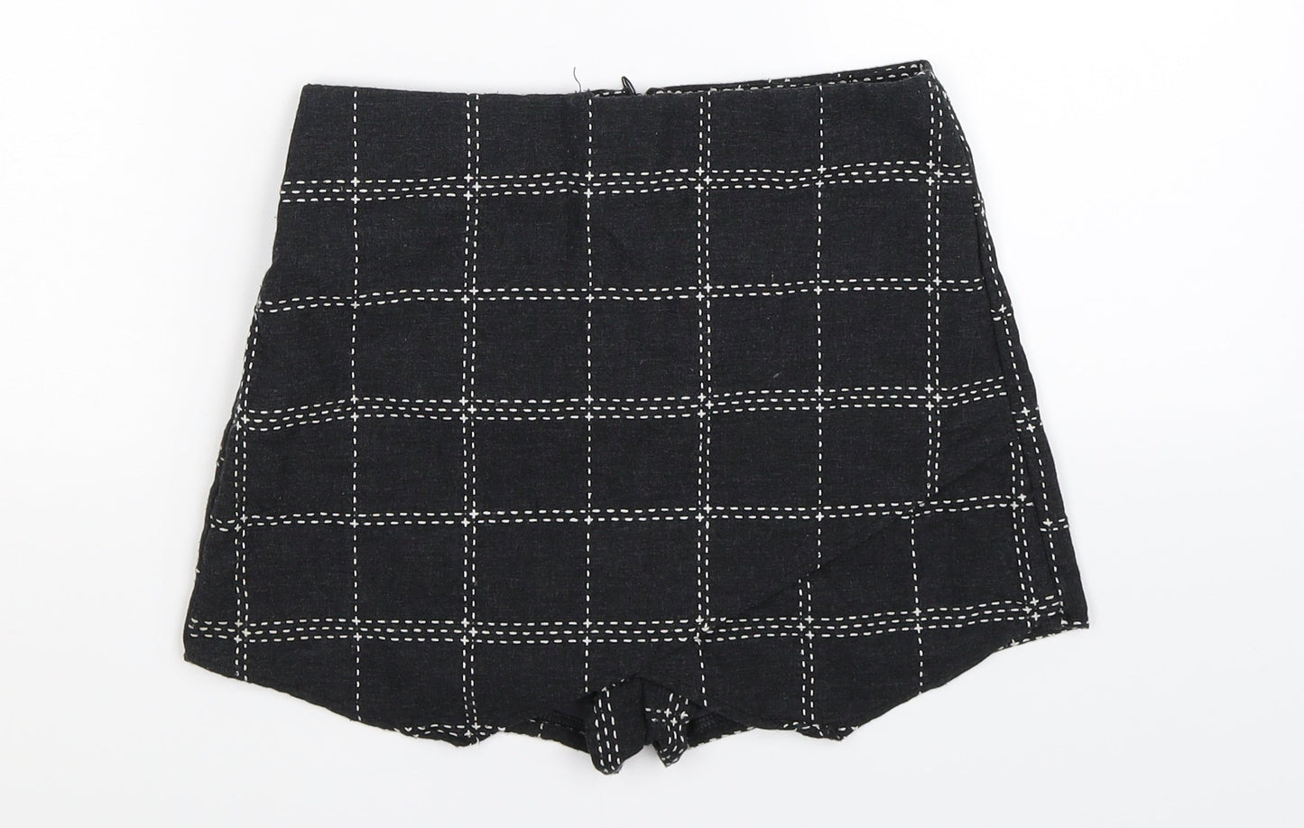 Blue Blush Womens Grey Check  A-Line Skort Size S