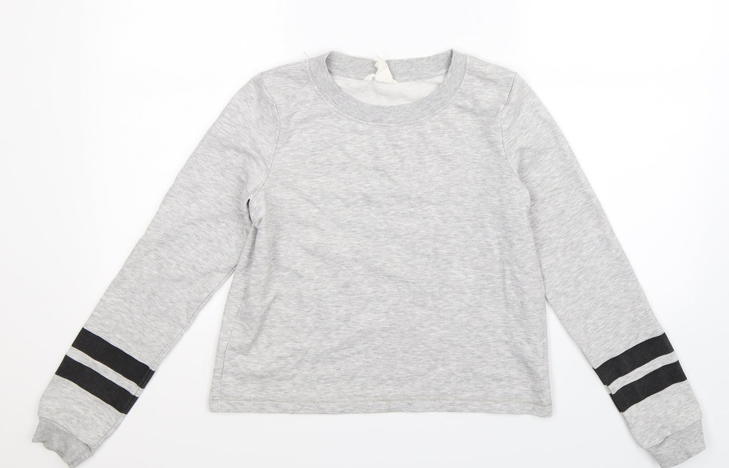 H&M Girls Grey Striped  Pullover Sweatshirt Size 13-14 Years