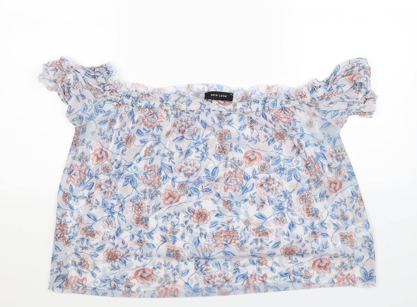 New Look Womens White Floral  Basic Blouse Size 12