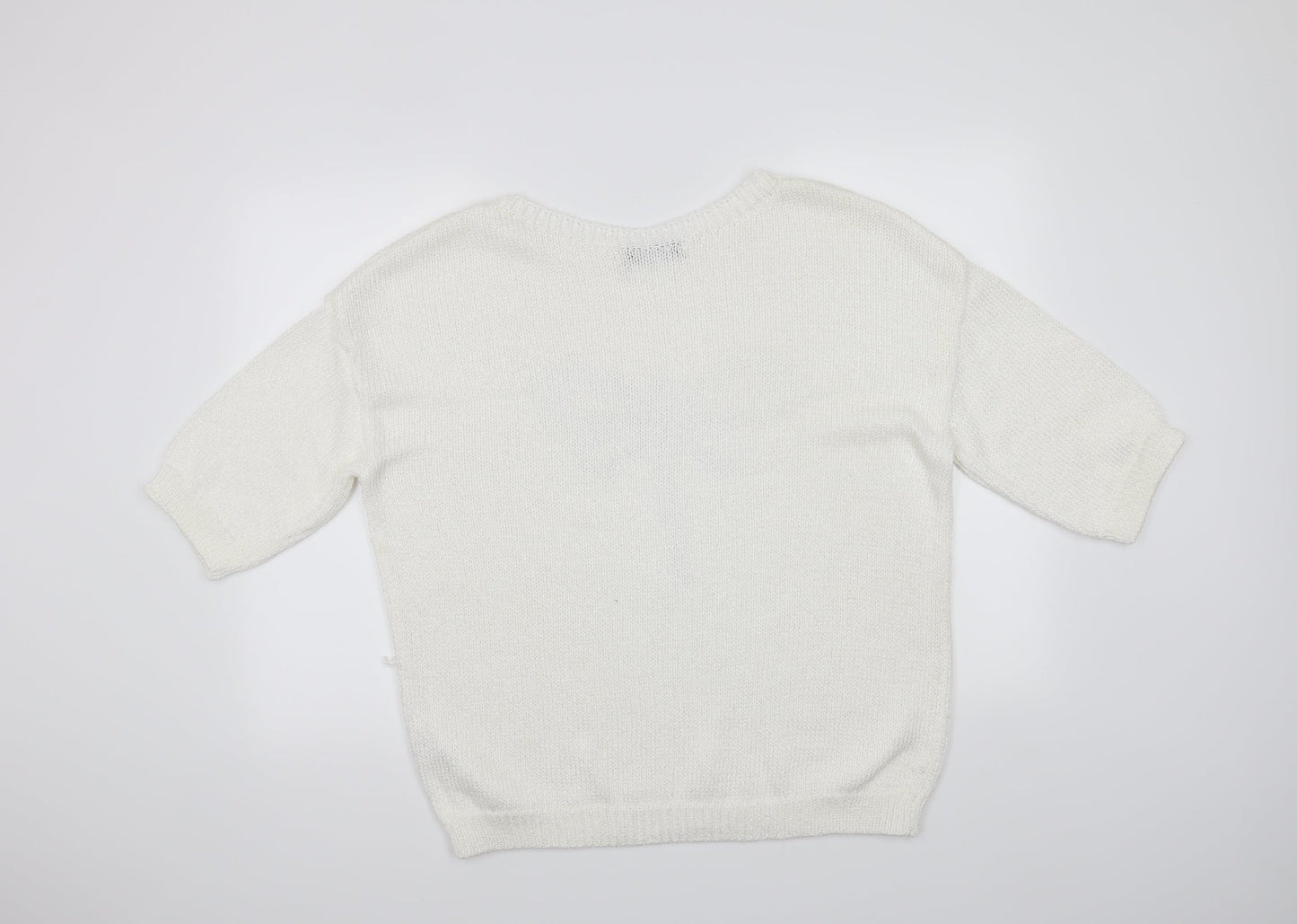 Moda Womens White   Pullover Jumper Size 18