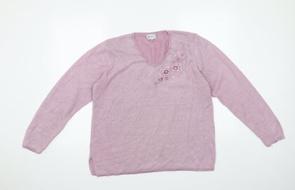 Additional front view of Woman women’s purple jumper, size UK 14