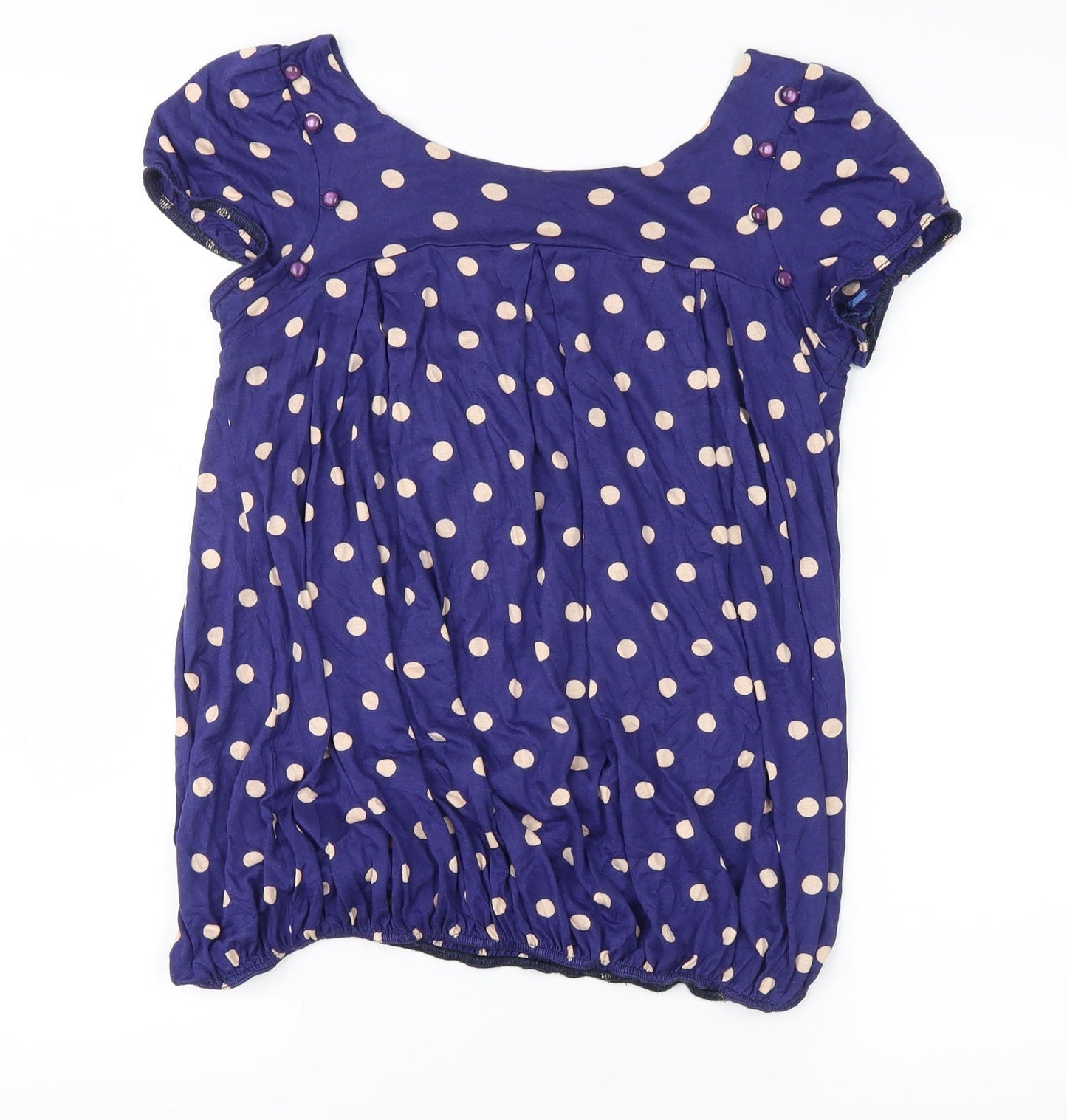 no brand Womens Blue Polka Dot  Basic Blouse Size 8