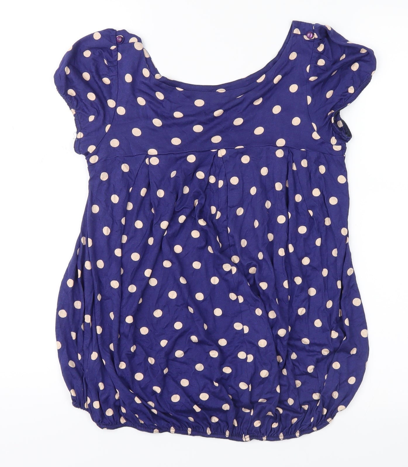 no brand Womens Blue Polka Dot  Basic Blouse Size 8