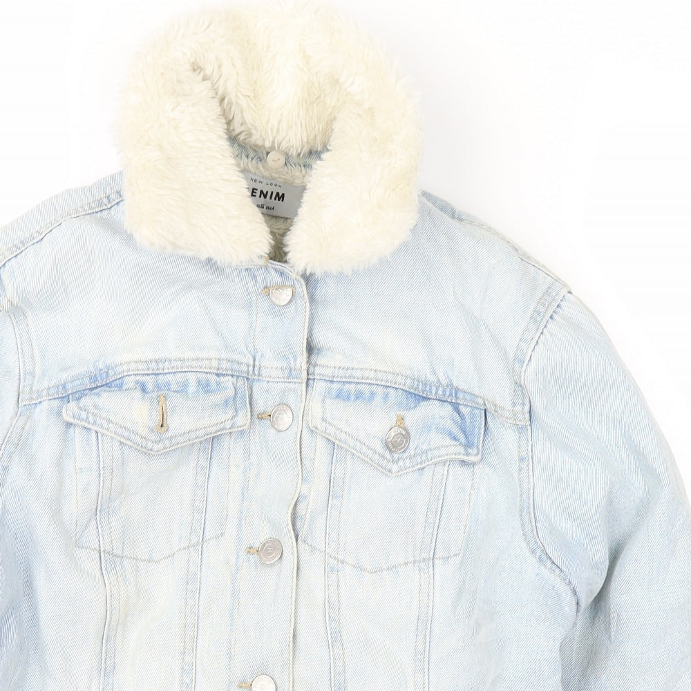 New Look Womens Blue  Denim Jacket  Size 8