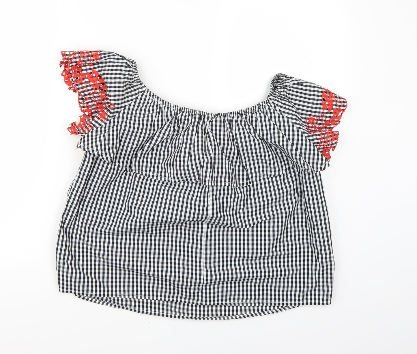New Look Womens Black Check  Basic Blouse Size 8