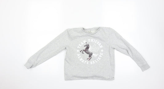 TU  Girls Grey   Pullover Sweatshirt Size 10 Years