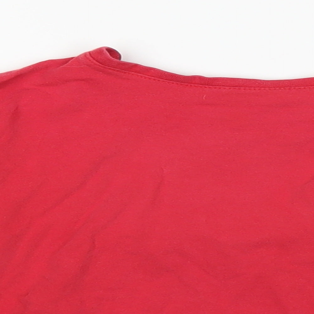Marks and Spencer Girls Red   Basic T-Shirt Size 7 Years