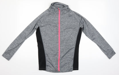 Additional front view of Tu women’s grey full zip jumper, size UK 12