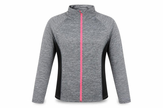 Front view of Tu women’s grey full zip jumper, size UK 12