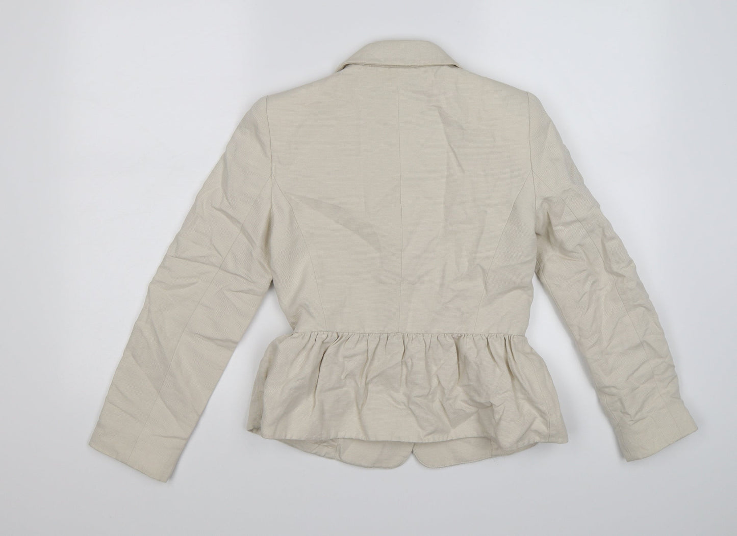Mango Womens Beige Striped  Jacket Suit Jacket Size XS