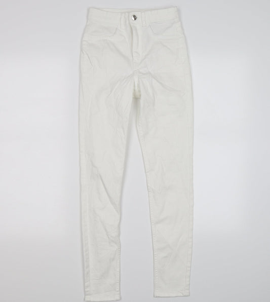 Divided Womens White  Denim Skinny Jeans Size 6 L26 in