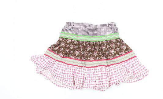 hilly chrisp Girls Purple Polka Dot  A-Line Skirt Size 3 Years - Flower