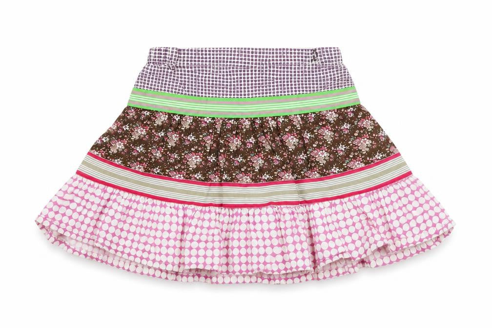 hilly chrisp Girls Purple Polka Dot  A-Line Skirt Size 3 Years - Flower