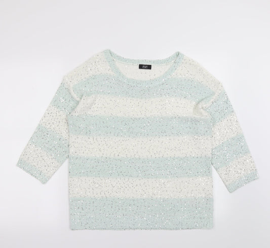F&F Womens Multicoloured Striped  Pullover Jumper Size 12